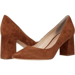 🍂 COGNAC SUEDE BLOCK HEEL PUMPS